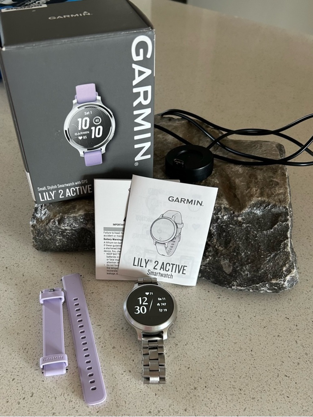 garmin Lily 2 Active Smartwatch - Lavender and Silver